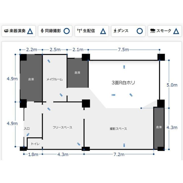 ＜東京＞スタジオポリゴンズ B 3面R白ホリ【浅草駅】 - 画像 (5)
